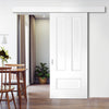 Single Sliding Door & Wall Track - Canterbury White Primed Panel Door