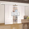 Double Sliding Door & Wall Track - Canterbury White Primed Panel Door