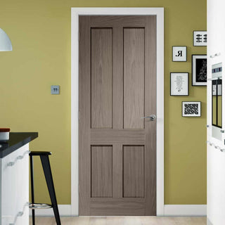 Image: Shaker style four panel oak veneer interior door