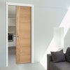 Carini 7 Panel Oak Flush Evokit Pocket Fire Door - 30 Minute Fire Rated