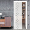 Carrington 8mm Obscure Glass - Clear Printed Design - Single Evokit Glass Pocket Door