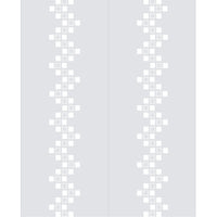 Double Glass Sliding Door - Carrington 8mm Clear Glass - Obscure Printed Design - Planeo 60 Pro Kit