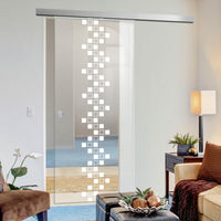 Single Glass Sliding Door - Carrington 8mm Clear Glass - Obscure Printed Design - Planeo 60 Pro Kit