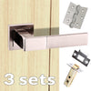 Three Pack Senza Pari Casalli Lever on Square Rose - Satin Nickel Handle