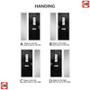 Cottage Style Catalina 1 Composite Front Door Set with Single Side Screen - Flair Glass - Shown in Black