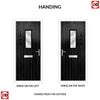 Cottage Style Catalina 1 Composite Front Door Set with Flair Glass - Shown in Black
