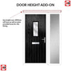 Cottage Style Catalina 1 Composite Front Door Set with Single Side Screen - Flair Glass - Shown in Black