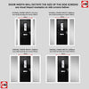 Cottage Style Catalina 1 Composite Front Door Set with Double Side Screen - Flair Glass - Shown in Black