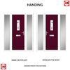 Cottage Style Catalina 1 Composite Front Door Set with Double Side Screen - Kupang Red Glass - Shown in Purple Violet
