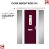 Cottage Style Catalina 1 Composite Front Door Set with Double Side Screen - Kupang Red Glass - Shown in Purple Violet