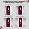 Cottage Style Catalina 1 Composite Front Door Set with Double Side Screen - Kupang Red Glass - Shown in Purple Violet