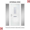 Cottage Style Catalina 1 Composite Front Door Set with Double Side Screen - Pusan Glass - Shown in Slate Grey
