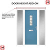 Cottage Style Catalina 1 Composite Front Door Set with Double Side Screen - Mirage Glass - Shown in Pastel Blue