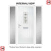 Cottage Style Catalina 1 Composite Front Door Set with Double Side Screen - Mirage Glass - Shown in Pastel Blue