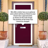 Cottage Style Catalina 1 Composite Front Door Set with Kupang Red Glass - Shown in Purple Violet