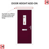 Cottage Style Catalina 1 Composite Front Door Set with Kupang Red Glass - Shown in Purple Violet