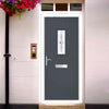 Cottage Style Catalina 1 Composite Front Door Set with Pusan Glass - Shown in Slate Grey