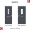 Cottage Style Catalina 1 Composite Front Door Set with Pusan Glass - Shown in Slate Grey