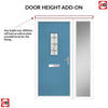 Cottage Style Catalina 1 Composite Front Door Set with Single Side Screen - Mirage Glass - Shown in Pastel Blue