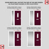 Cottage Style Catalina 1 Composite Front Door Set with Single Side Screen - Kupang Red Glass - Shown in Purple Violet