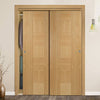 Minimalist Wardrobe Door & Frame Kit - Two Catalonia Flush Oak Doors - Prefinished 
