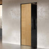 Bespoke Catalonia Flush Oak Single Frameless Pocket Door - Prefinished