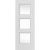 J B Kind White Classic Catton Primed Door Pair - Clear Glass