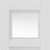 J B Kind White Classic Catton Primed Door Pair - Clear Glass