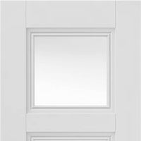 J B Kind White Classic Catton Primed Door Pair - Clear Glass