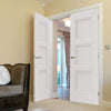 J B Kind White Classic Catton Panel Primed Door Pair