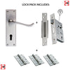 CBS54 Victorian Scroll Suite Lever Lock Satin Chrome Handle Pack
