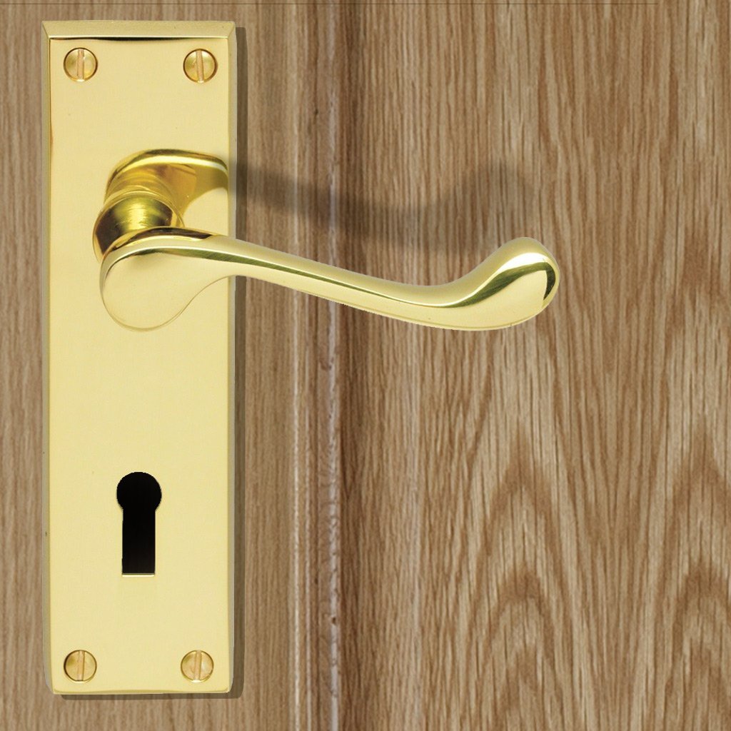 CBS54 Victorian Scroll Lever Lock Door Handles - 3 Finishes