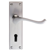 DL54 Victorian Scroll Suite Lever Lock Door Handles - 3 Finishes