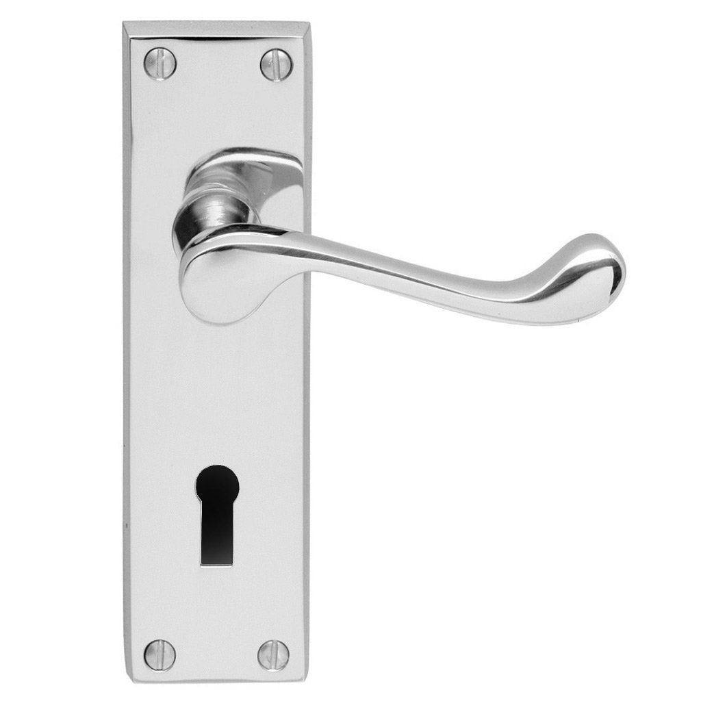CBS54 Victorian Scroll Lever Lock Door Handles - 3 Finishes