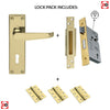 M30 Victorian Suite Lever Lock Polished Brass Handle Pack