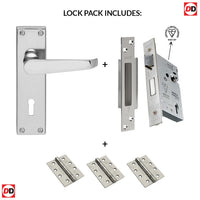 CBV30 Victorian Suite Lever Lock Polished Chrome Handle Pack