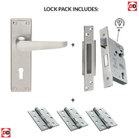 M30 Victorian Suite Lever Lock Satin Chrome Handle Pack