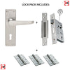 M30 Victorian Suite Lever Lock Satin Chrome Handle Pack