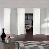 Five Folding Doors & Frame Kit - Cesena White 2 Panel 3+2 - Prefinished