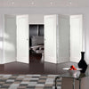 Five Folding Doors & Frame Kit - Cesena White 2 Panel 3+2 - Prefinished