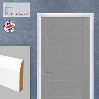Image: Thru Modern White Primed Facings - Two Full Sets for One Single Door