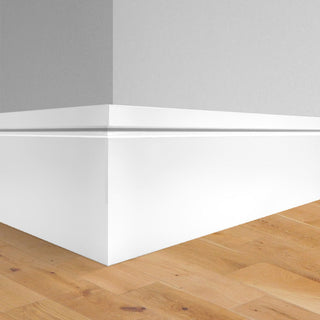 Image: LPD; Single Groove White Primed Skirtings on Solid Core - Not decorated