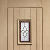 Chancery Exterior Onyx Oak Door including Tri Glazing and Frame - Two Unglazed Side Screens