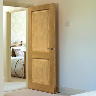 Image: J B Kind Oak Classic Charnwood 2 Panel Fire Door - 1/2 Hour Fire Rated - Prefinished