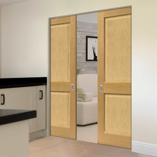 Image: Oak Charnwood Absolute Evokit Double Pocket Doors