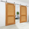 Double Sliding Door & Track - Charnwood Oak Doors - Prefinished