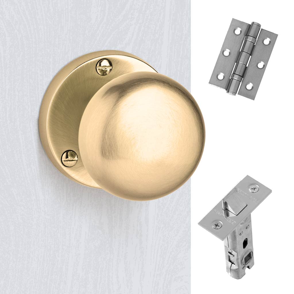 Charon Door Handle Pack - Satin Brass