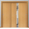 Three Sliding Wardrobe Doors & Frame Kit - Chartwell Flush Oak Door - Prefinished