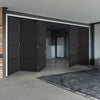 Five Folding Doors & Frame Kit - Chelsea 4 Panel 3+2 - Black Painted - Prefinished