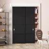 Minimalist Wardrobe Door & Frame Kit - Two Chelsea 4 Panel Black Primed Door